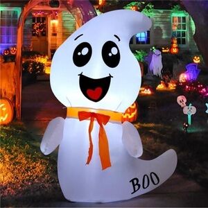 Cute Ghost Outdoor Halloween Decoration Blow Up Yard Ghost with Built-in LEDs